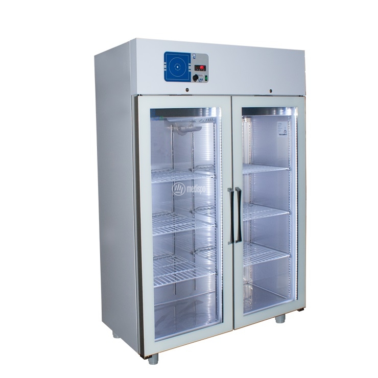Armadio frigorifero per farmaci doppio con ante in vetro
